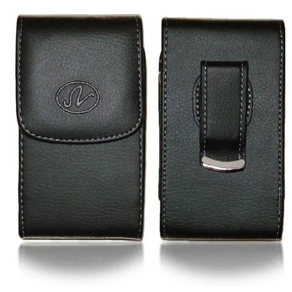 Type-C Coiled USB Cable w Holster Leather Case Belt Clip V1N for  Galaxy A20 -  Redmi Note 7, Mi Mix 2 9T 9 - ZTE Grand X4 X3, ZMax Champ, Blade X Spark, Axon 9 Pro, Max 2S