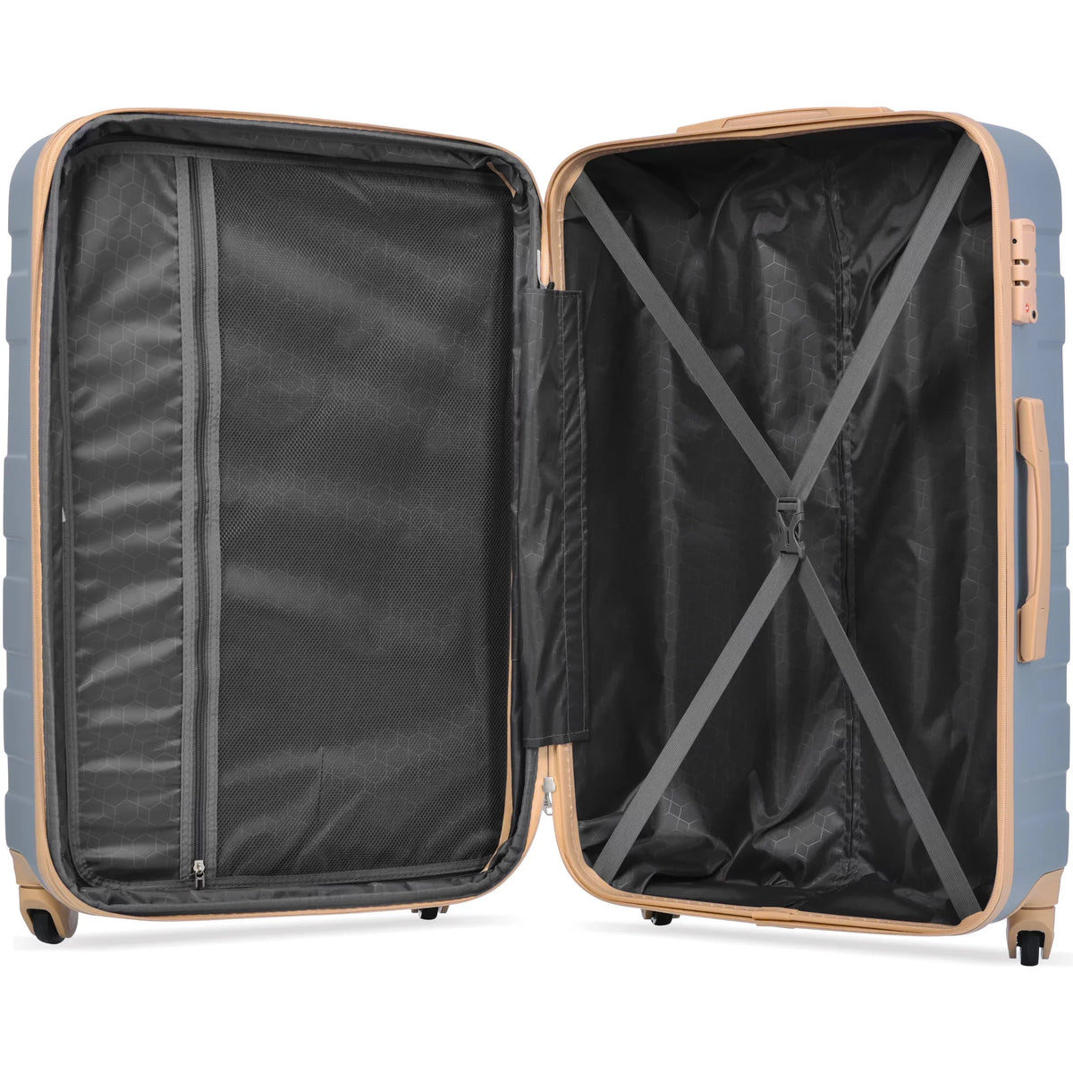 Tenozek 3 Piece Luggage Sets Expandable ABS Hardshell Luggage Hardside Lightweight Durable Suitcase Spinner Wheels Suitcase with TSA Lock 20''24''28'' ( Light Blue)
