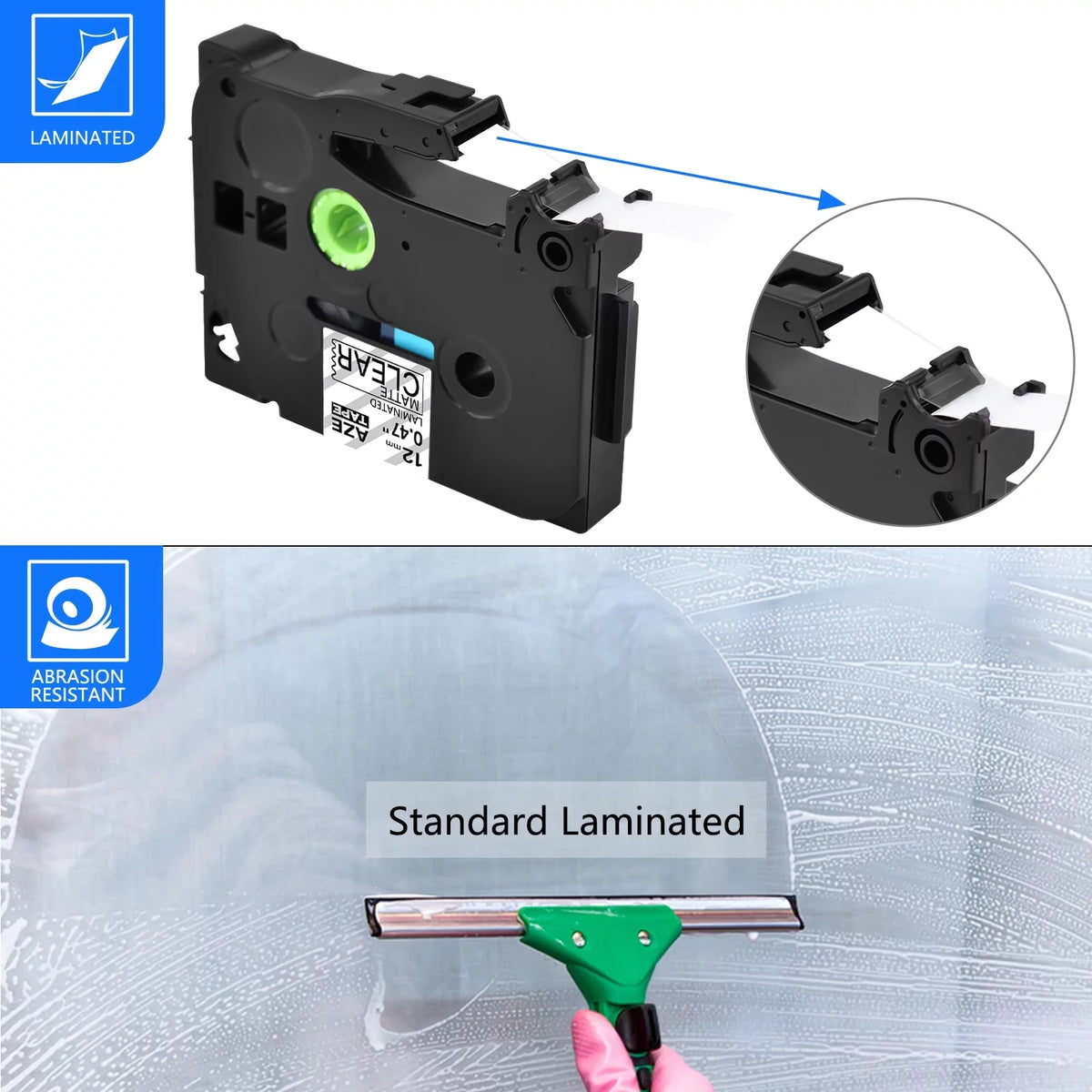 GREENCYCLE 8PK matching for Brother P-touch Black on Matte Clear 12mm 0.47" TZe-M31 TZ-M31 TZM31 TZeM31 Laminated Label Tape