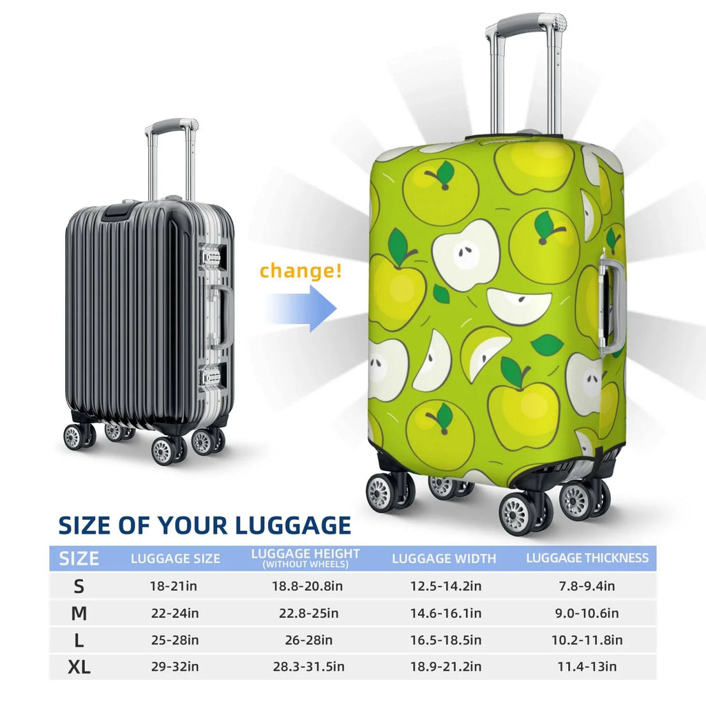 Junzan Green  Print Washable Luggage wrap - Fashion Suitcase Protector Fits 18-32 Inch Luggage
