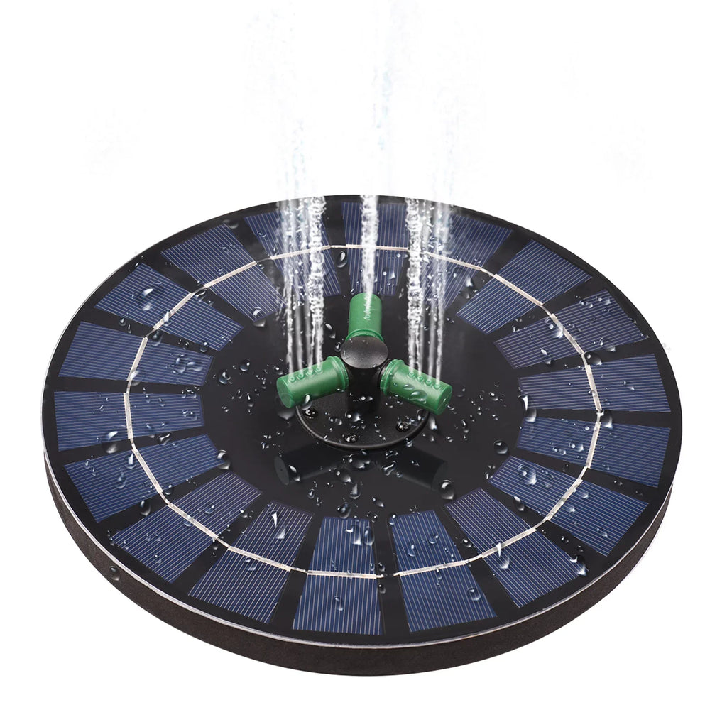 6W Colorful Solar Fountain Pump With Rotatable Nozzle LED Light Solar moisture Pump With Battery Auto-Shut off 9 Inch Fountain for Bird Bath Garden Small Pond