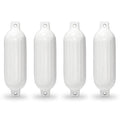 Inflatable Vinyl Mooring Bumpers Guard Dock Docking Twin Eye Ribbed ship Pontoon Fender, White - 4 Piece. Kapsco Moto 6.5 x 23 in