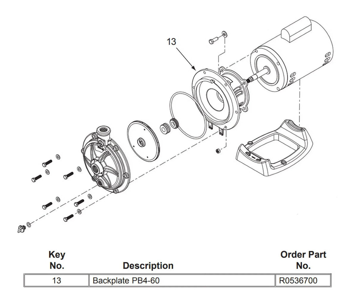 Jandy PB4-60 Backplate Replacement Pool Part
