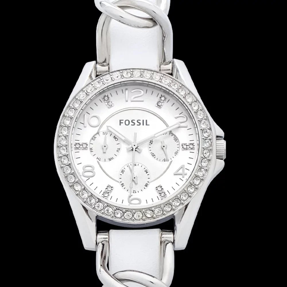 Fossil Women's  Riley Analog Display Analog Quartz White Watch 38MM ES3463