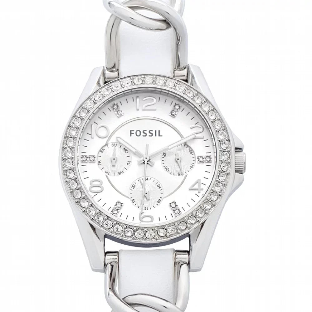 Fossil Women's  Riley Analog Display Analog Quartz White Watch 38MM ES3463