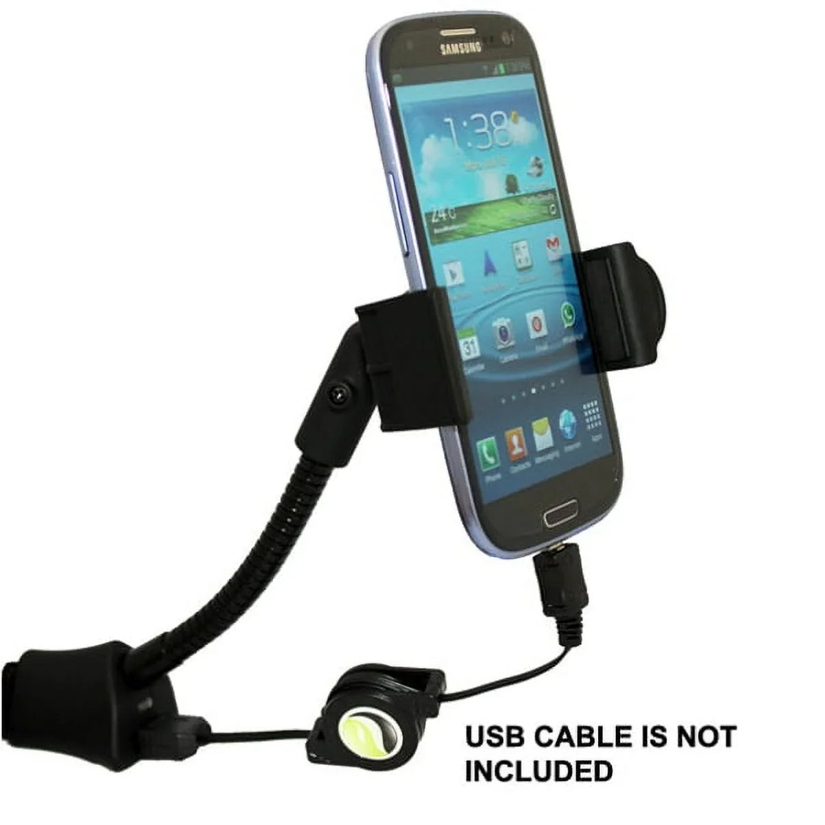 Car Mount Charger Socket Holder with USB Port Dock Cradle Gooseneck Swivel Black 3D for  Stylo 3, V10 V20 - Motorola Droid Turbo 2, Moto Z Droid Force Droid -  Galaxy J3 J5 J7, Note 3 4 5