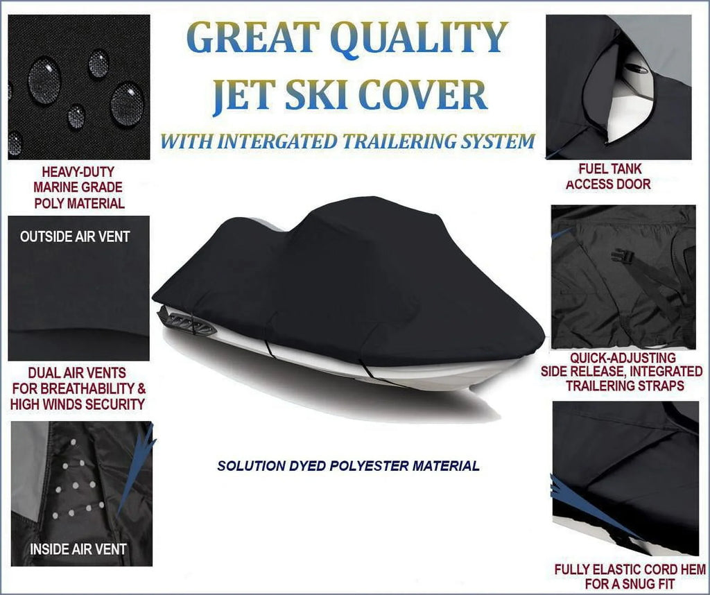 BLACK TOP OF THE LINE JET SKI protector appropriate for Kawasaki STX 2009 2010 Jet Ski wrap PWC Covers