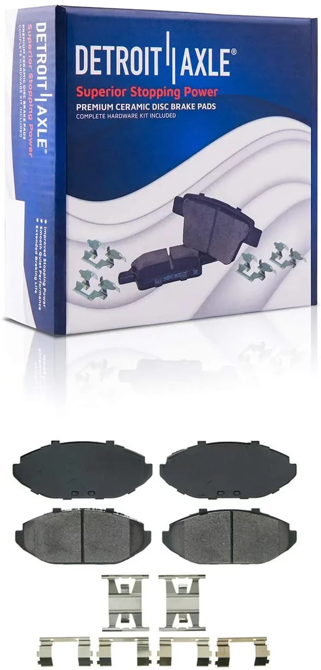 Detroit Axle - Front Brake Kit for 1998-2002  Crown Victoria Mercury Grand Marquis Lincoln Town Car Disc Brake Rotors and Ceramic Brakes Pads 1999 2000 2001 Replacement