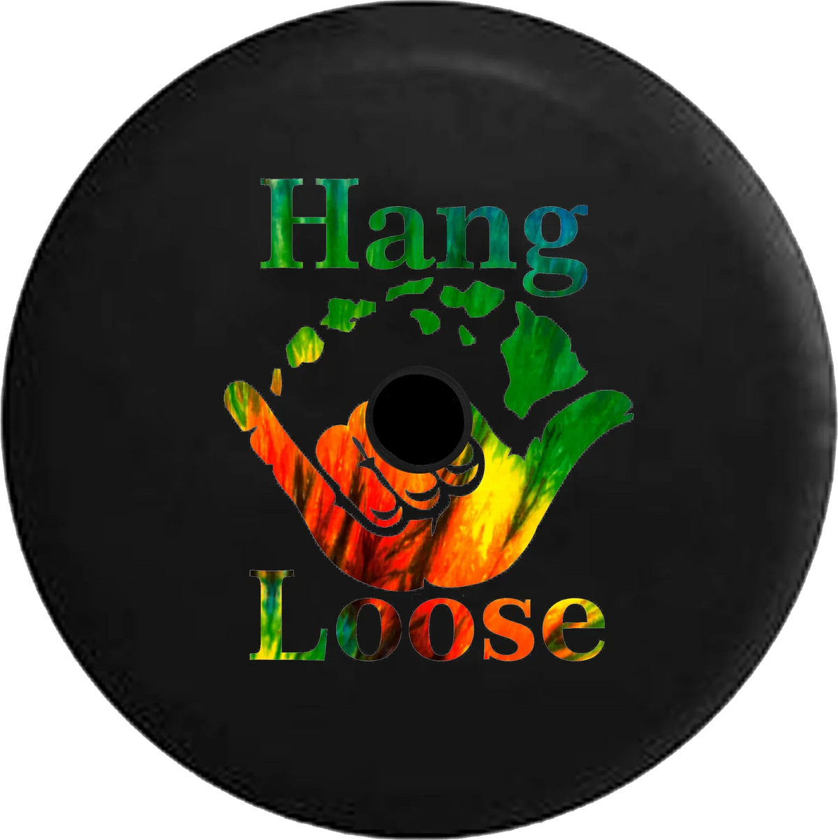 2018 2019 Wrangler JL Backup Camera Hang Loose Hawaiian Islands Tiedye Spare Tire wrap for Jeep RV 33 Inch