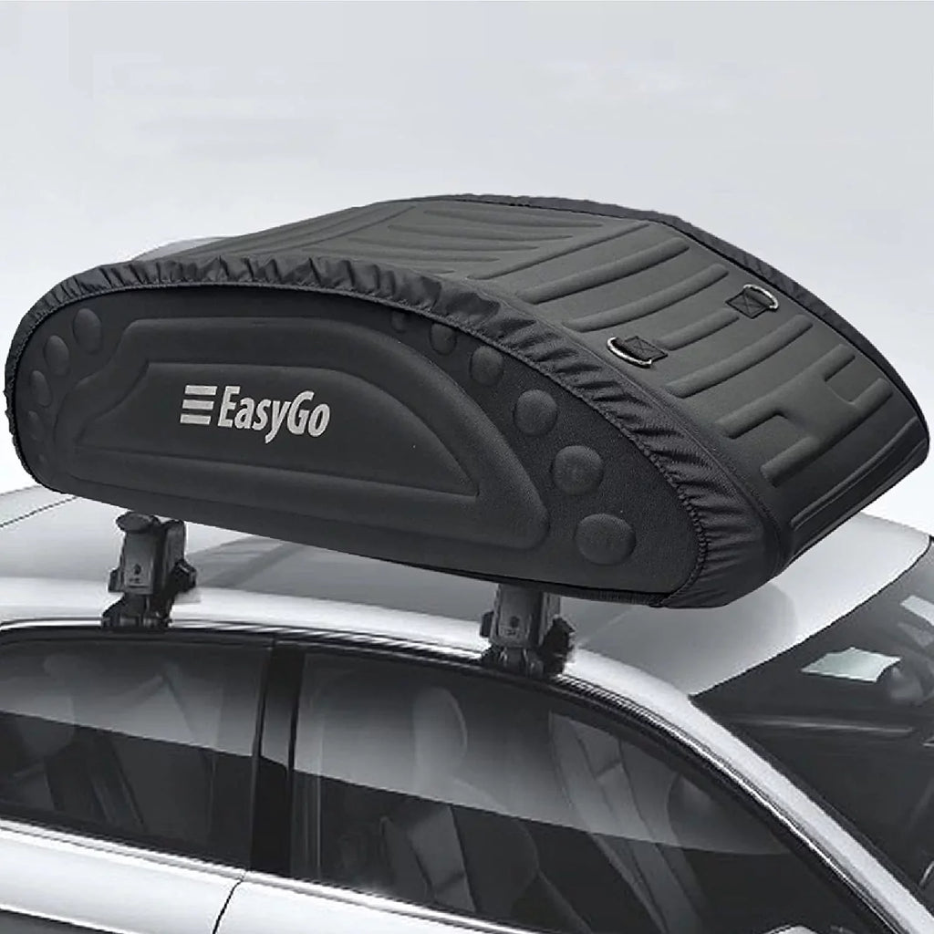 EasyGoProduct Aerodynamic Car Rooftop Cargo Carrier Bag - Soft Roof Top Luggage Bag for All Vehicles SUV with/Without Rack  Hard Sides - 4 Adjustable Straps  8 Cubic Feet - Fold Flat Storage Bag