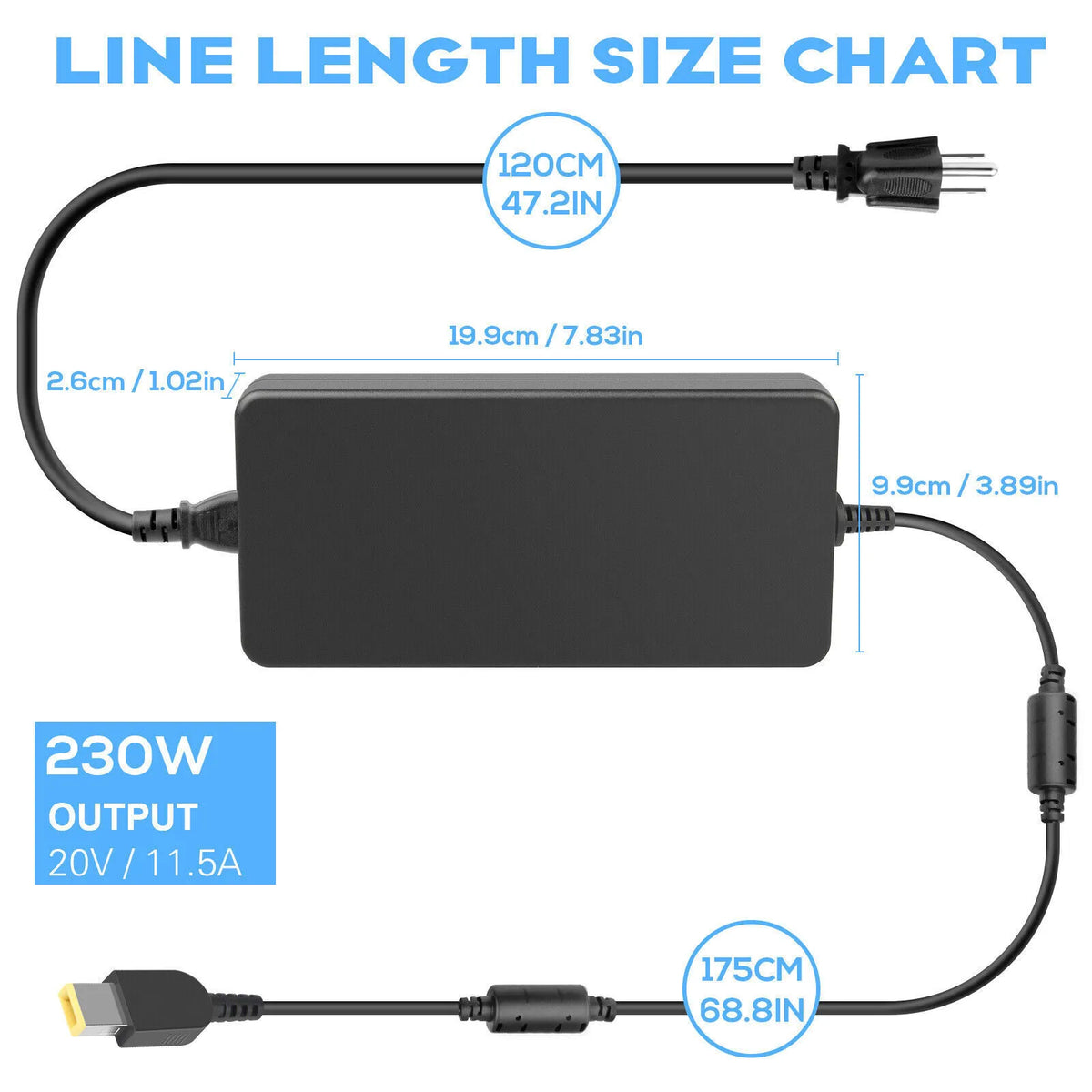 230W Charger for  Thinkpad P40 P50 P50s P50 P51s Adapter Power Supply Cord