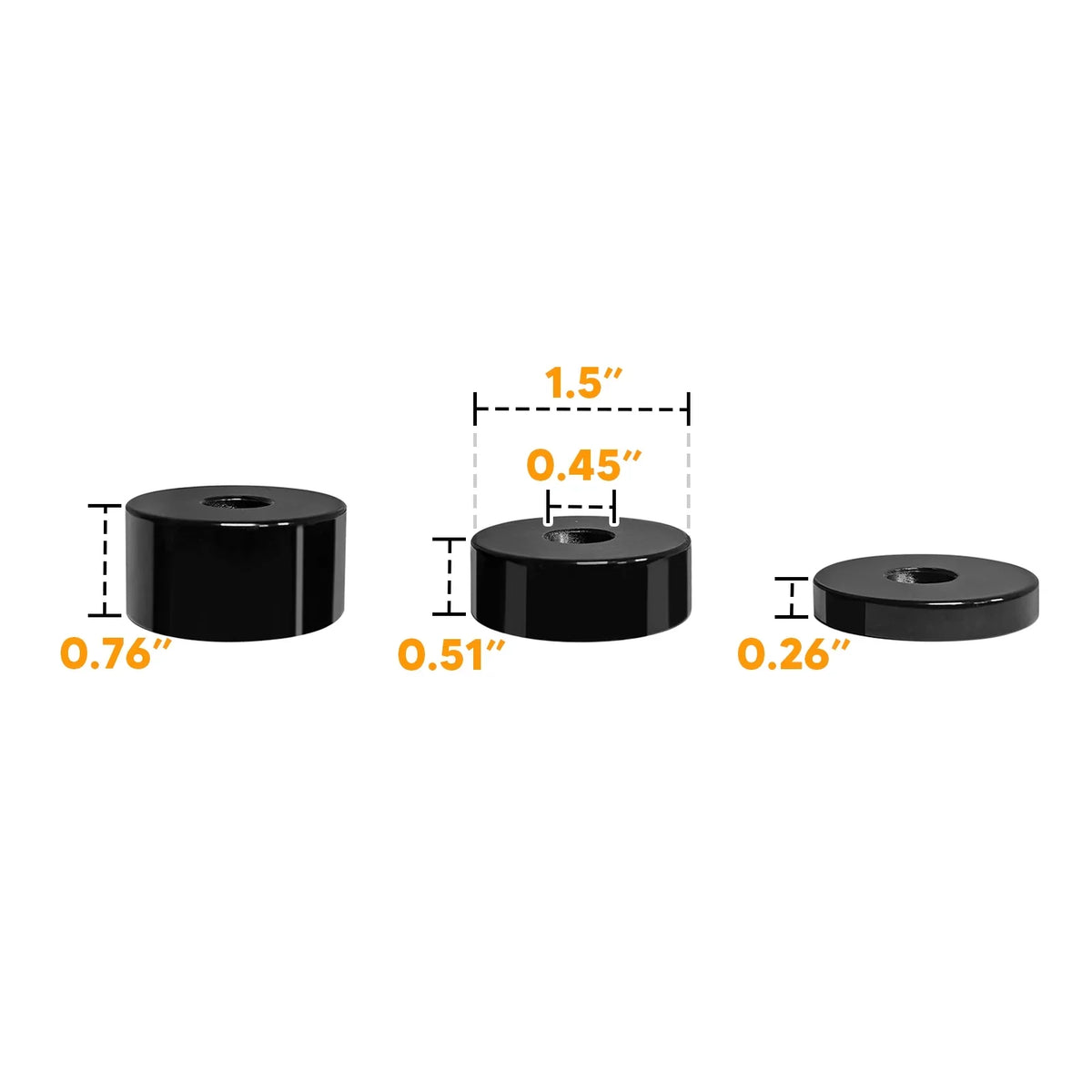 WEISEN - Fit 2006-2021  FJ Cruiser | CNC Billet 1/4" To 1-1/2'' Seat Rise Spacers | Seat Lift Kits