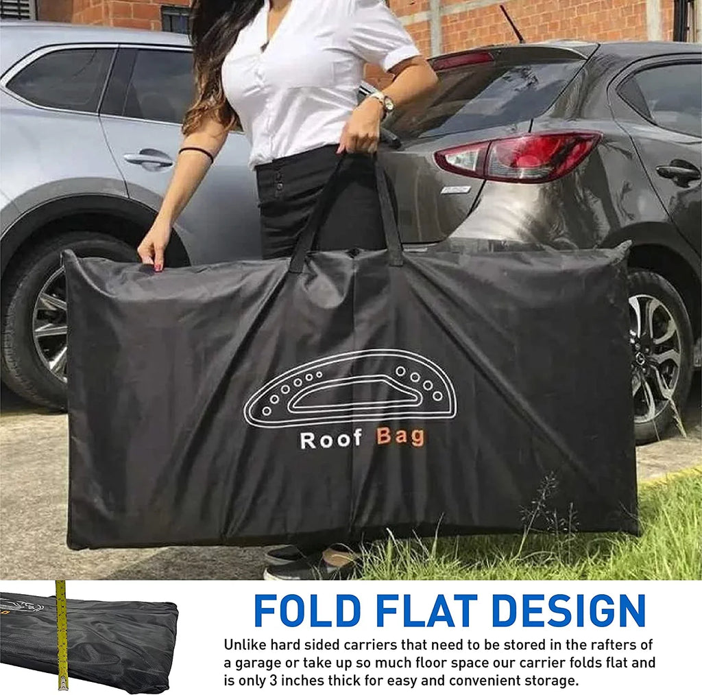 EasyGoProduct Aerodynamic Car Rooftop Cargo Carrier Bag - Soft Roof Top Luggage Bag for All Vehicles SUV with/Without Rack  Hard Sides - 4 Adjustable Straps  8 Cubic Feet - Fold Flat Storage Bag