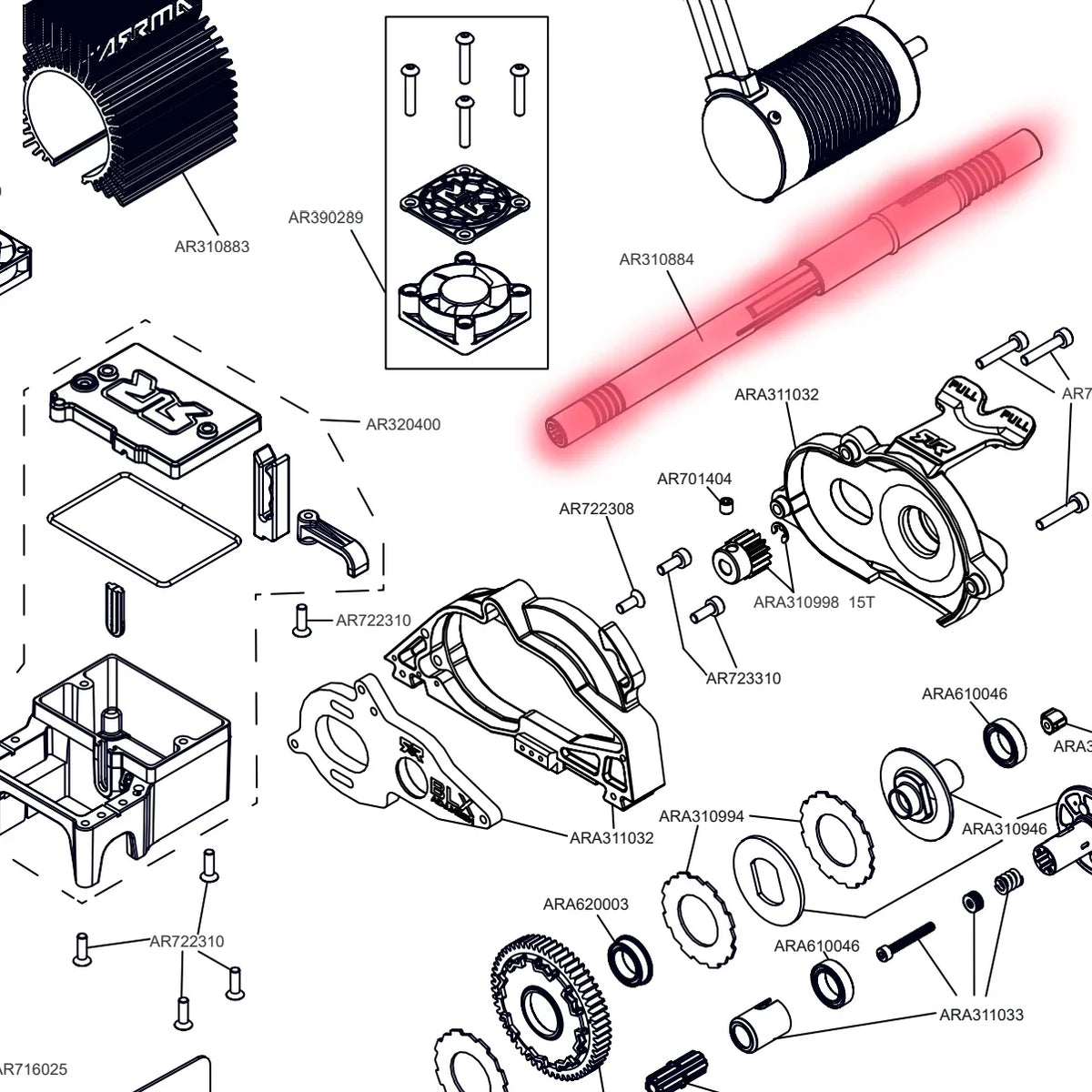 Mesimsple Granite 3S Center Drive Shaft & Body Clips for Arrma 1/10 Senton Big Rock Vorteks 3S BLX 550 Mega Driveshaft Outcast Kraton 4s 1/8 Typhon Ventta 3S Upgrades Part