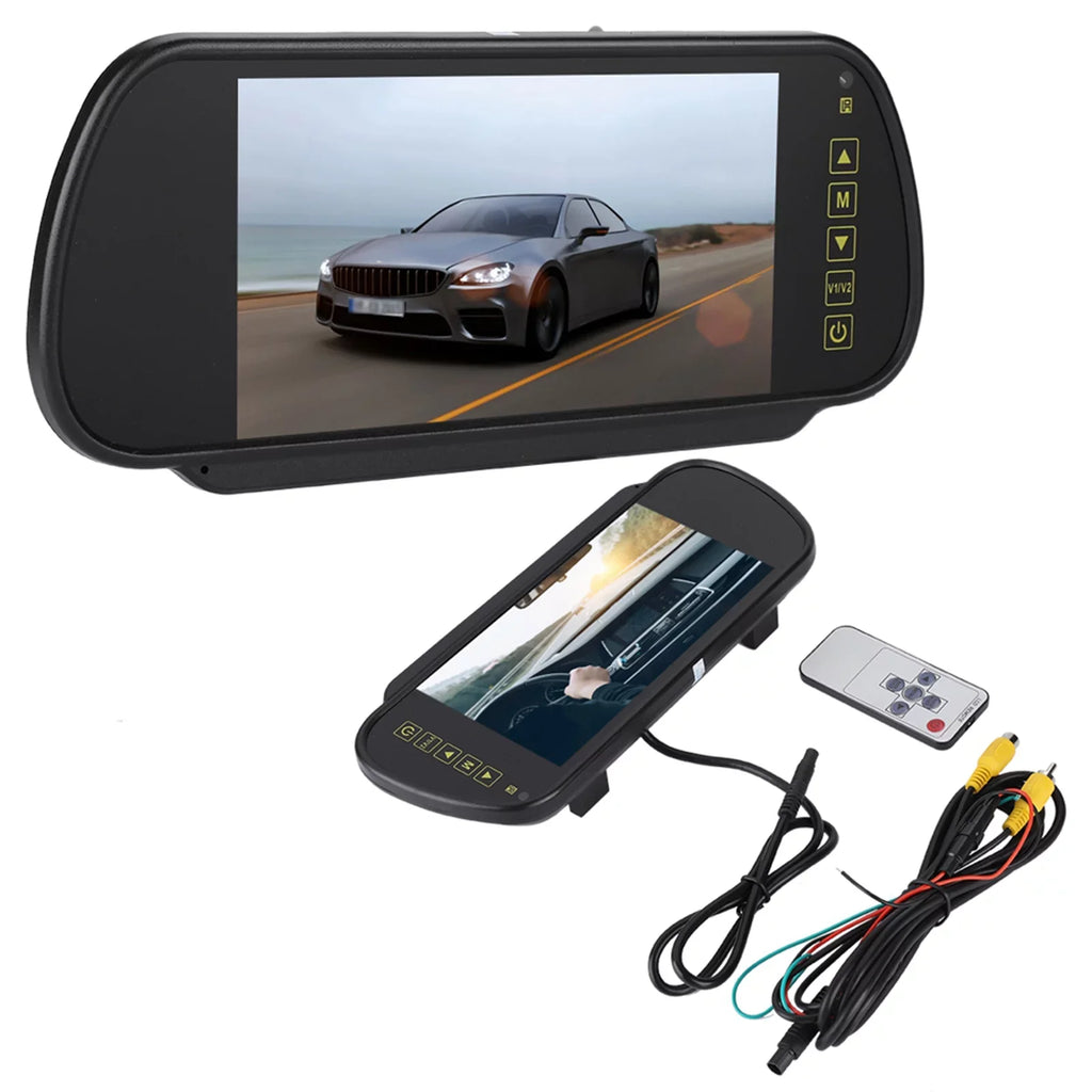 Durlclth Rearview Mirror-7inch Car Rearview Mirror LCD Auto Dimming Monitor Rear View Camera With Bracket