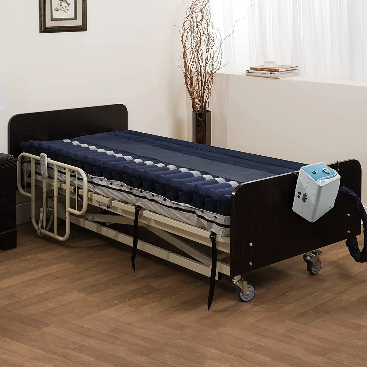 Medacure Alternating Pressure Air Mattress for Hospital Beds with Quilted Nylon wrap - 80" x 36" x 8" (Twin) - Pump Included