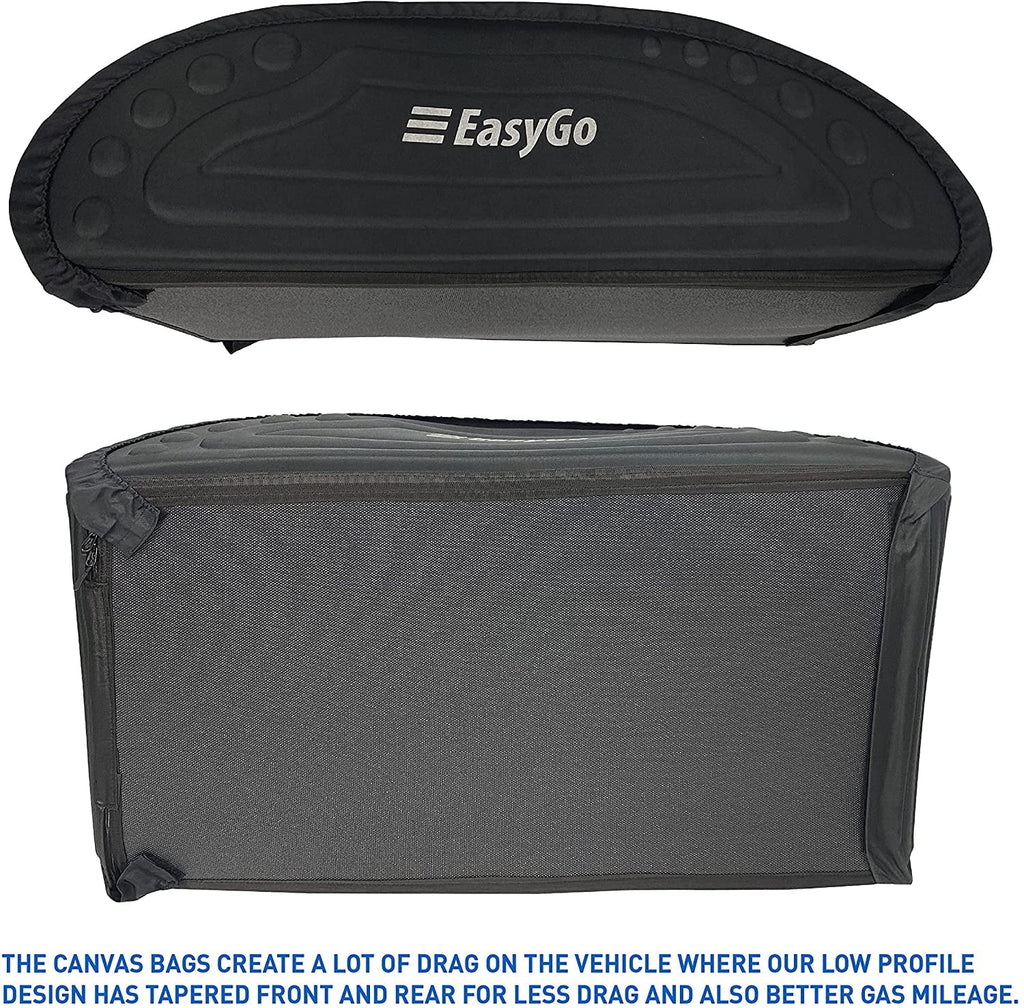 EasyGoProduct Aerodynamic Car Rooftop Cargo Carrier Bag - Soft Roof Top Luggage Bag for All Vehicles SUV with/Without Rack  Hard Sides - 4 Adjustable Straps  8 Cubic Feet - Fold Flat Storage Bag