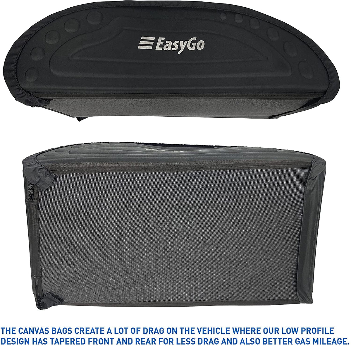 EasyGoProduct Aerodynamic Car Rooftop Cargo Carrier Bag - Soft Roof Top Luggage Bag for All Vehicles SUV with/Without Rack  Hard Sides - 4 Adjustable Straps  8 Cubic Feet - Fold Flat Storage Bag