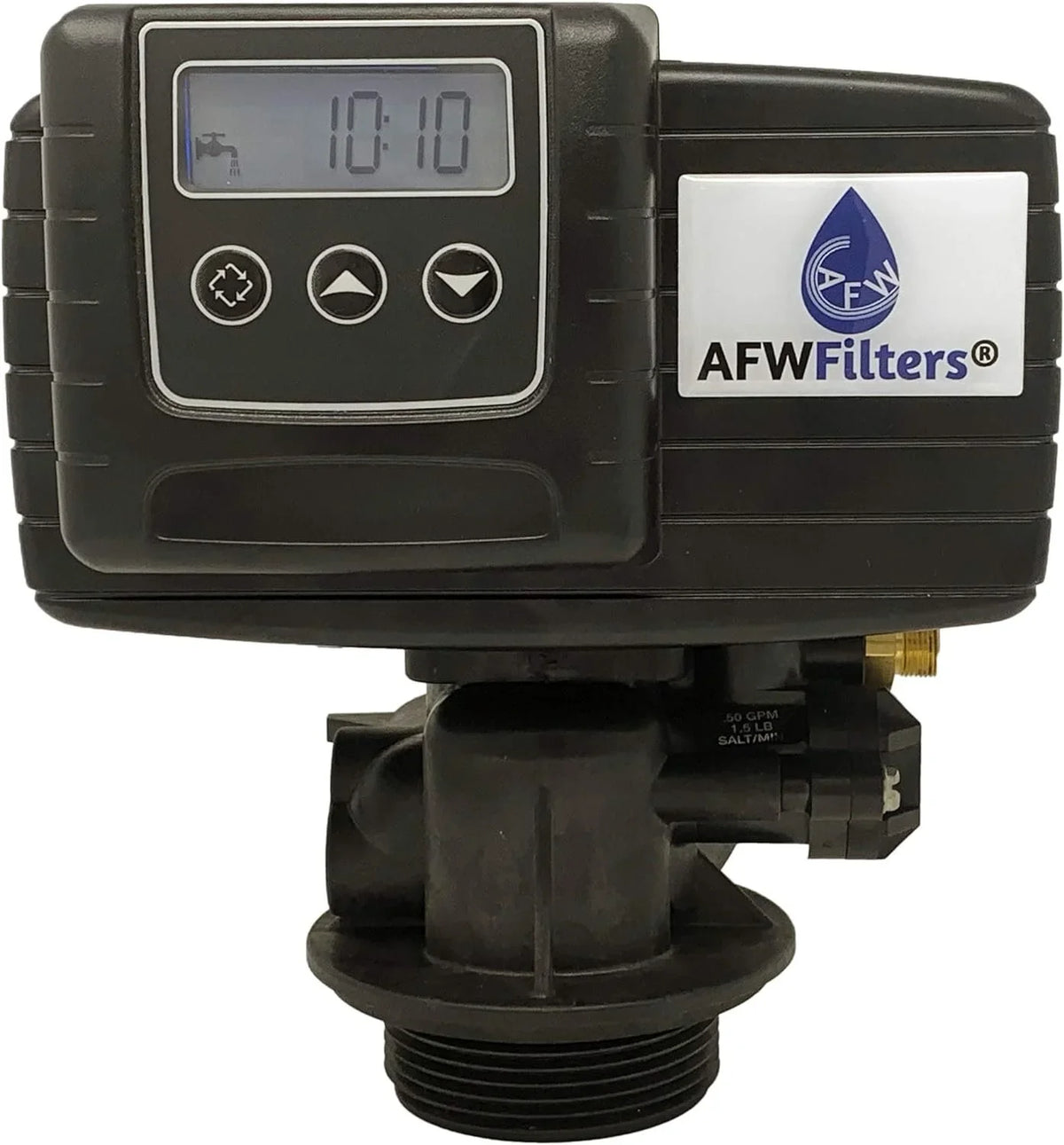 AFWFilters 2 cubic Foot 64k Whole Home Iron Pro aqua Softener with Fine Mesh Resin, 3/4" Plastic MNPT Connection, and Black Tanks
