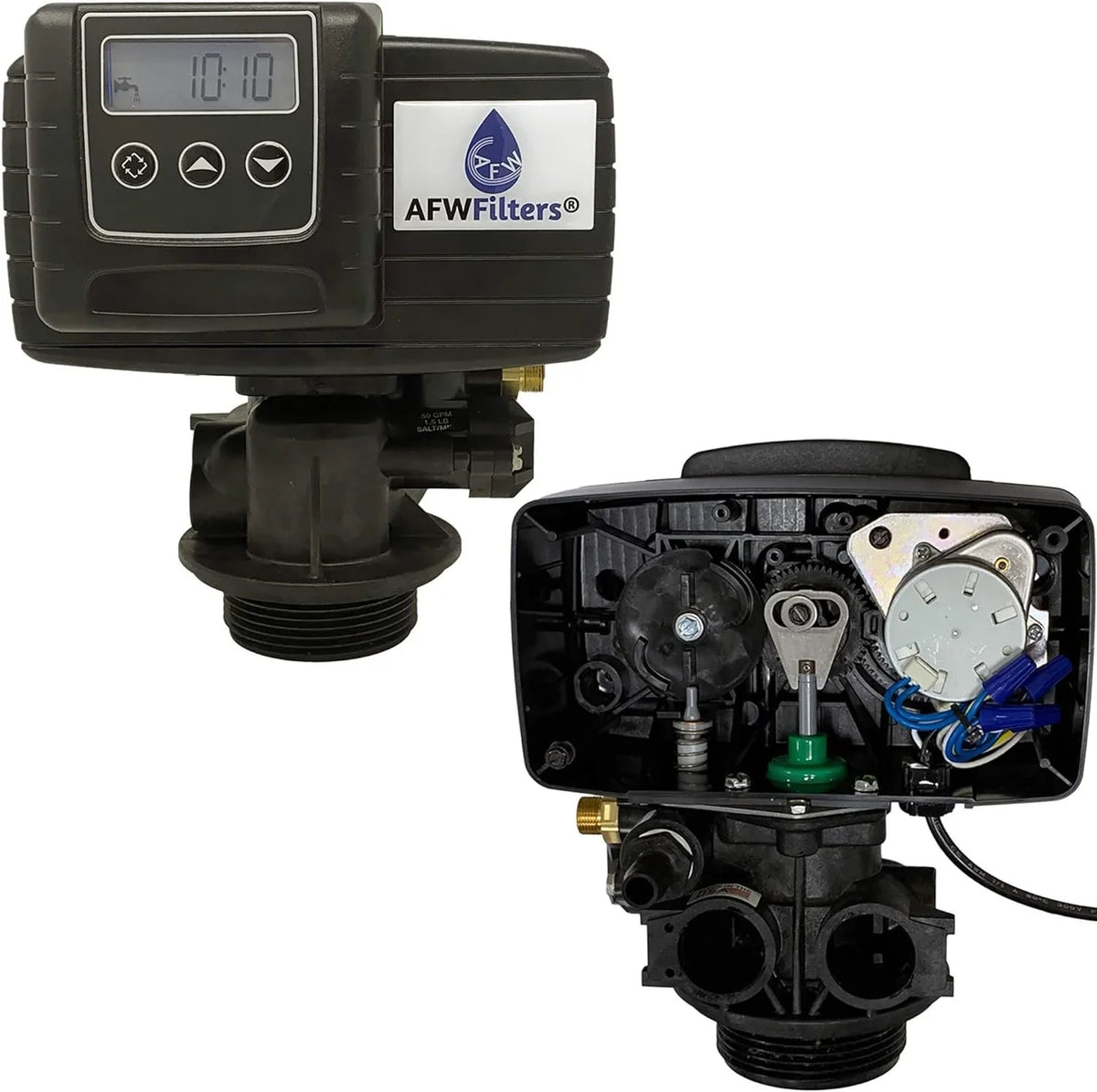AFWFilters 2 cubic Foot 64k Whole Home Iron Pro aqua Softener with Fine Mesh Resin, 3/4" Plastic MNPT Connection, and Black Tanks