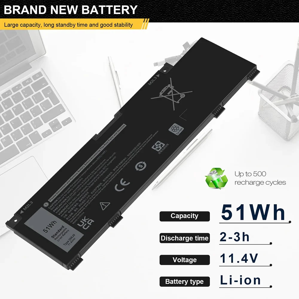 New 266J9 Battery Fits for  G3 15 3500 3590 3700 3790 G5 15 5500 5505 SE