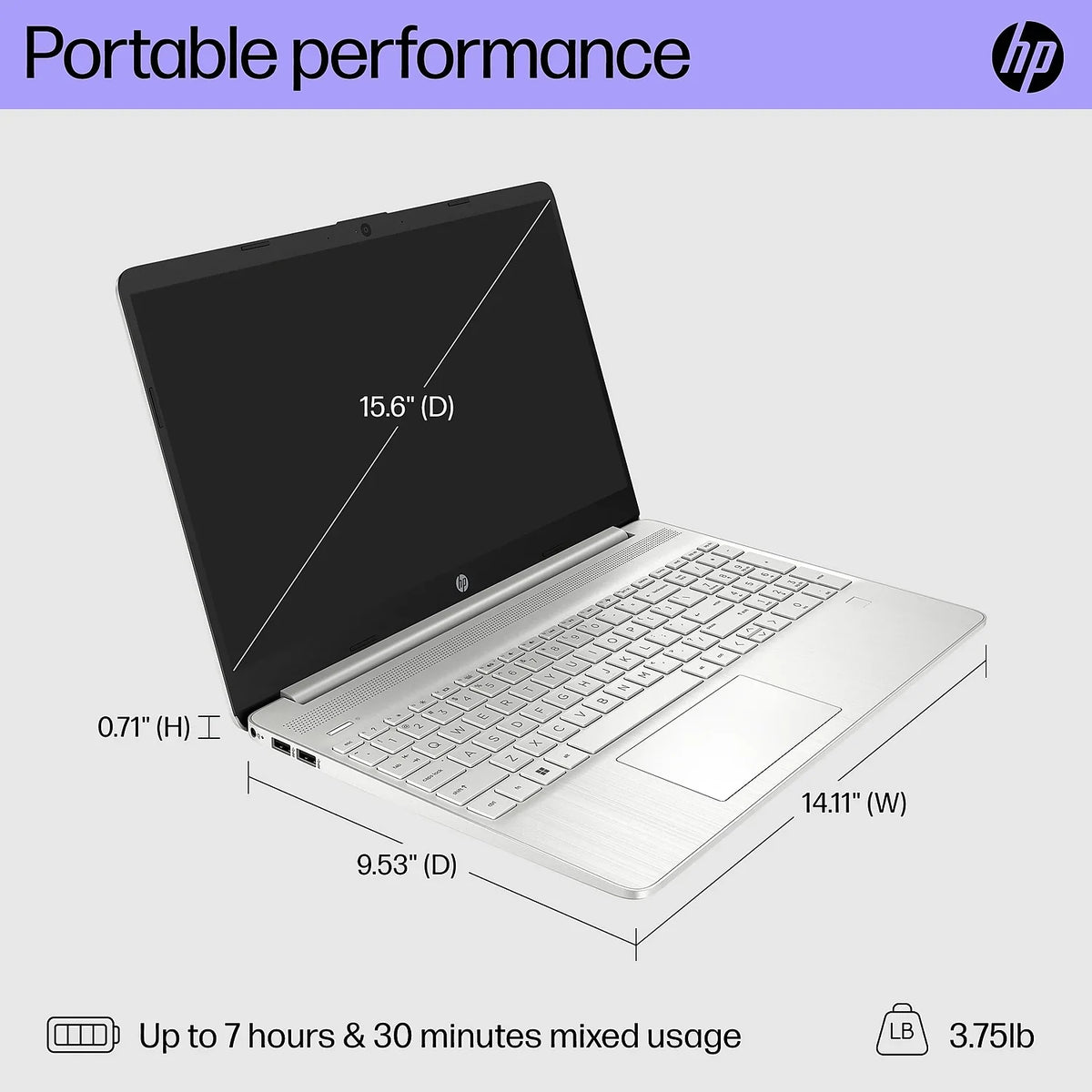15.6" Laptop  Core i3-1215U 8GB Memory 256GB SSD Windows 11 Home (8J0Z6UA#ABA)