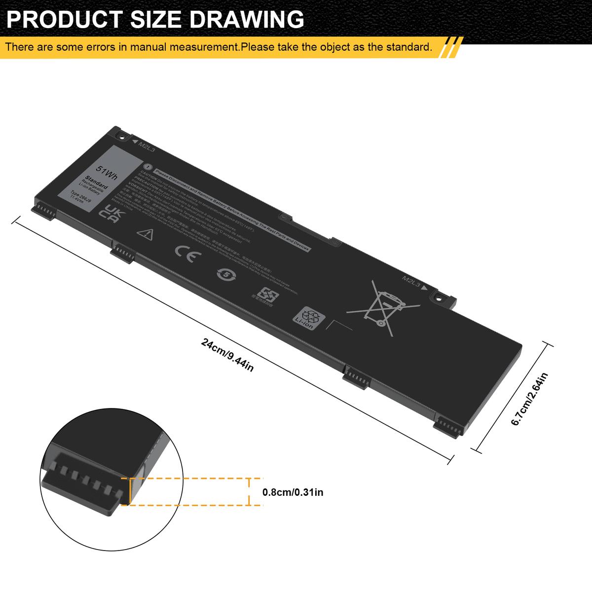 New 266J9 Battery Fits for  G3 15 3500 3590 3700 3790 G5 15 5500 5505 SE